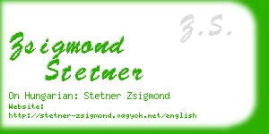 zsigmond stetner business card